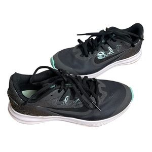 Kids Black and Teal Athletic Shoes